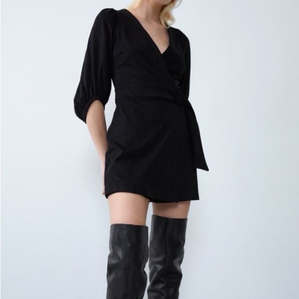 Zara Dresses | Zara Faux Suede Short Dress FAUX SUEDE
